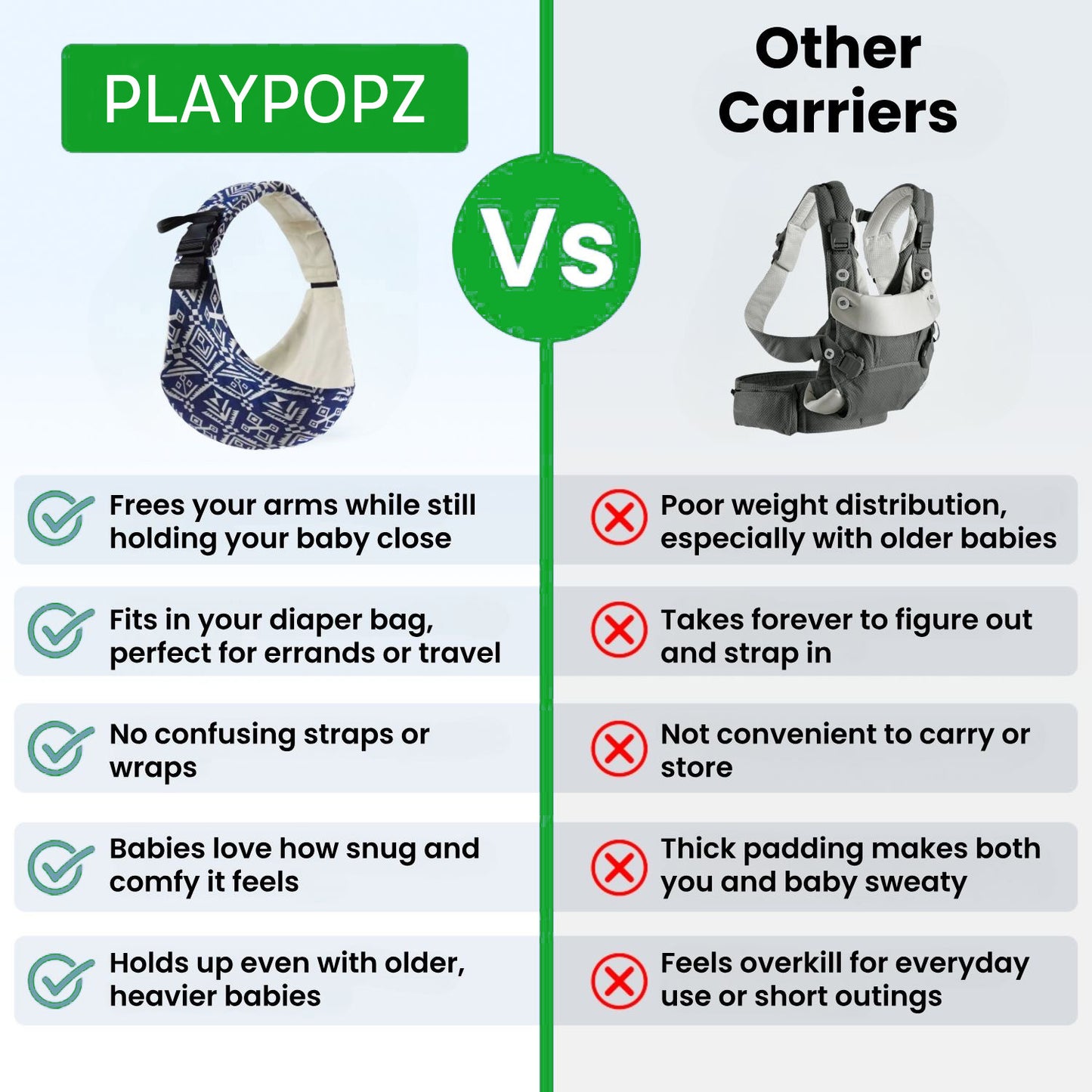 PlayPopz Baby Sling Carrier