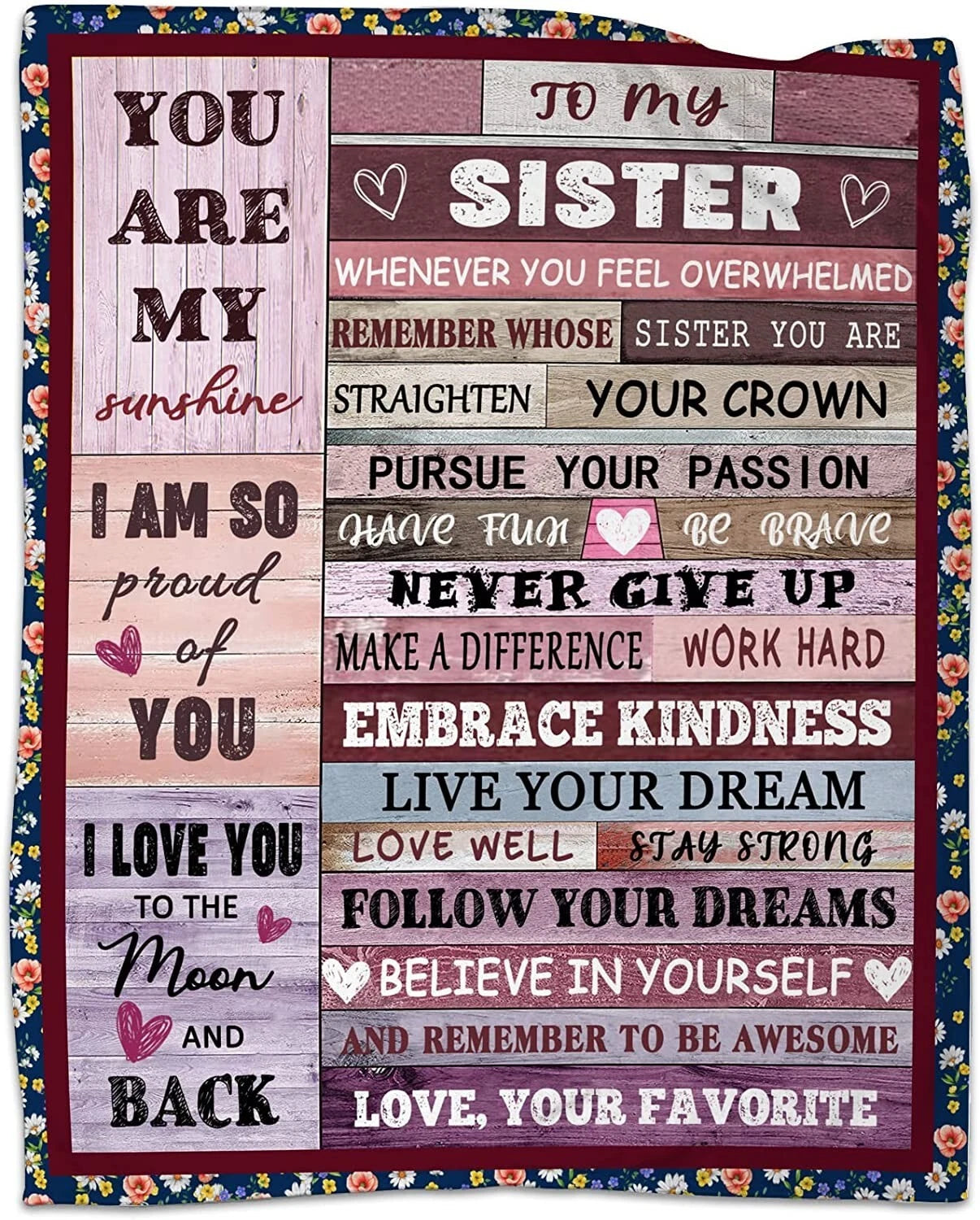 Sister Straighten Your Crown Rustic Blanket Gift