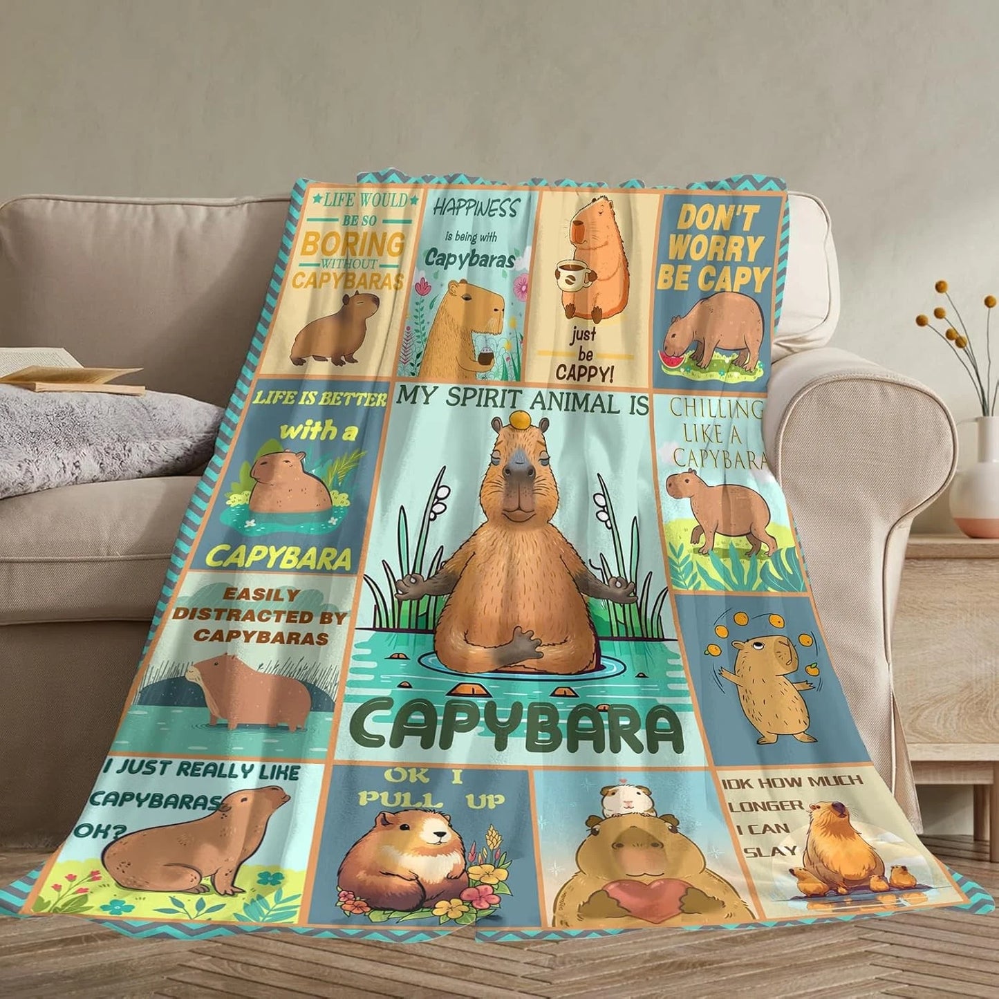 Capybara Blanket Gift for Girls Boys Kids