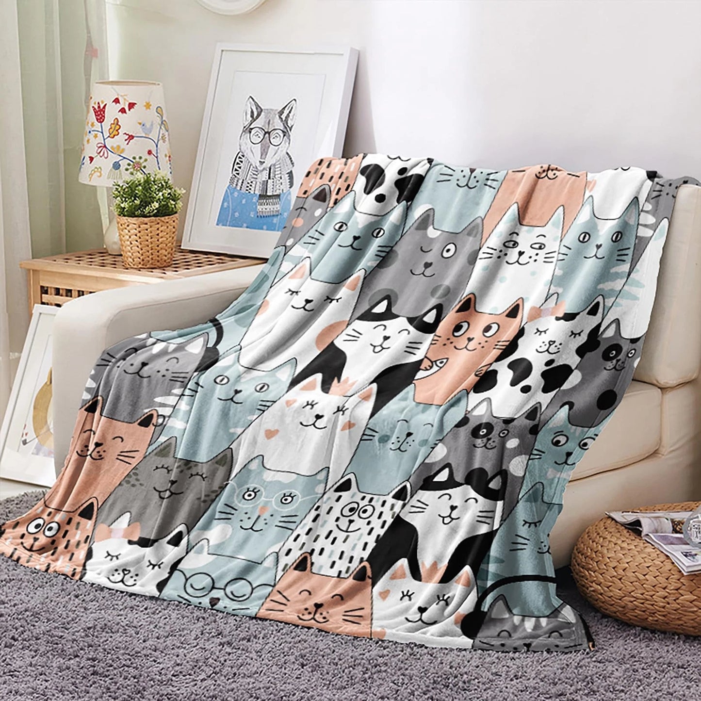 Cat Blanket Cats Gifts for Girls Women