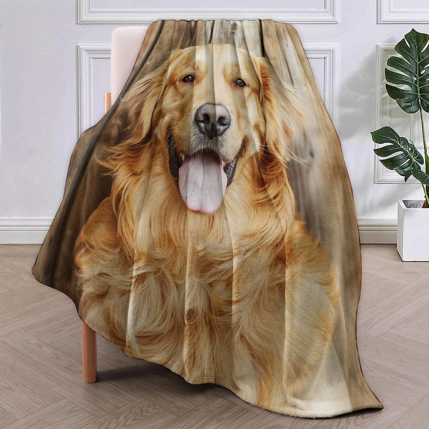 Golden Retriever Portrait Dog Blanket