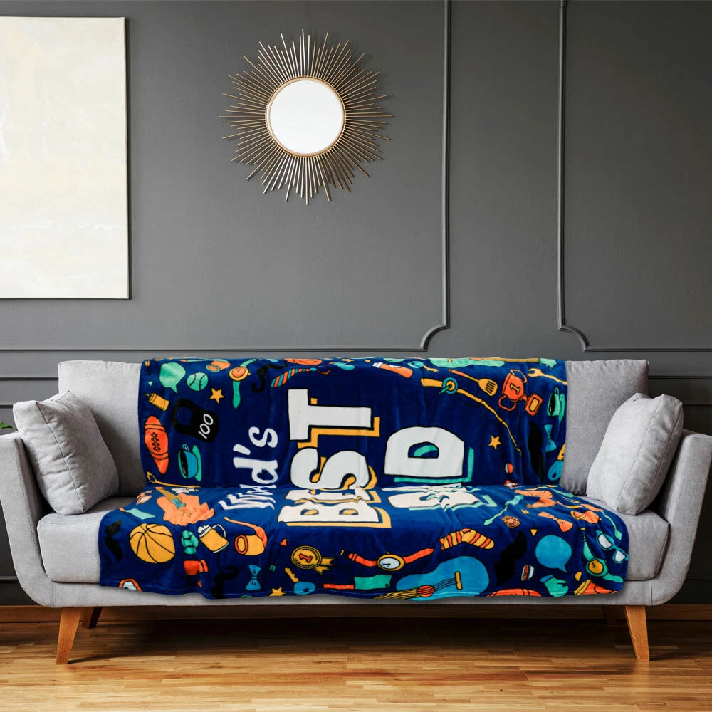 World's Best Dad Throw Blanket For Dad Gift