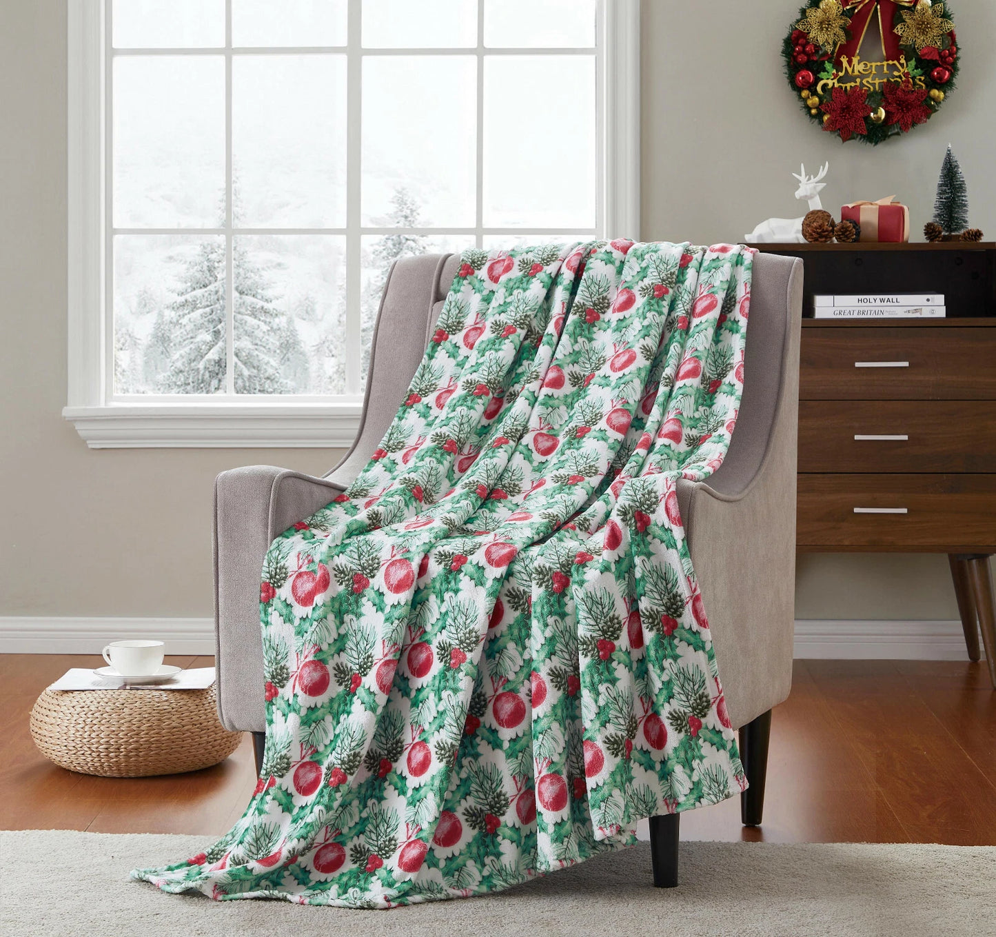 Kate Aurora Christmas Evergreens Blanket