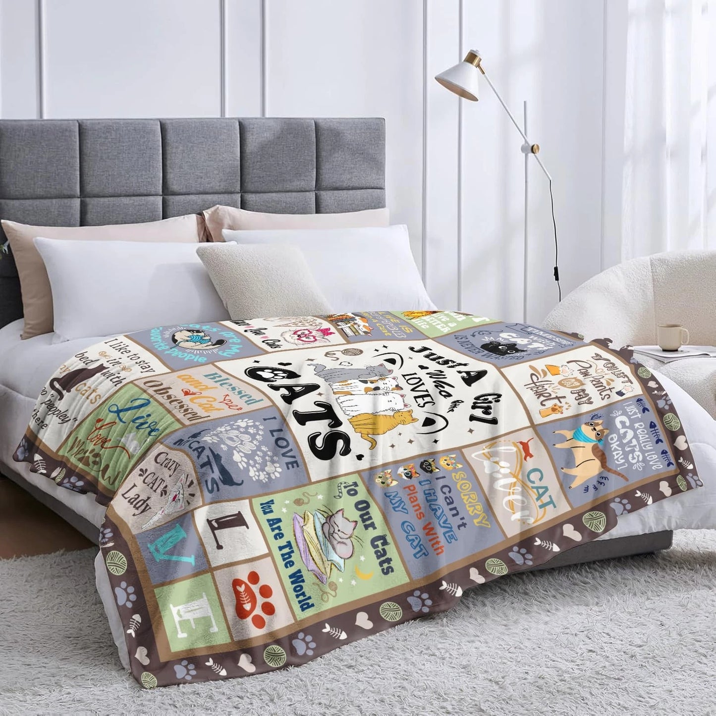 Just A Girl Who Loves Cats Quotes Blanket For Cat