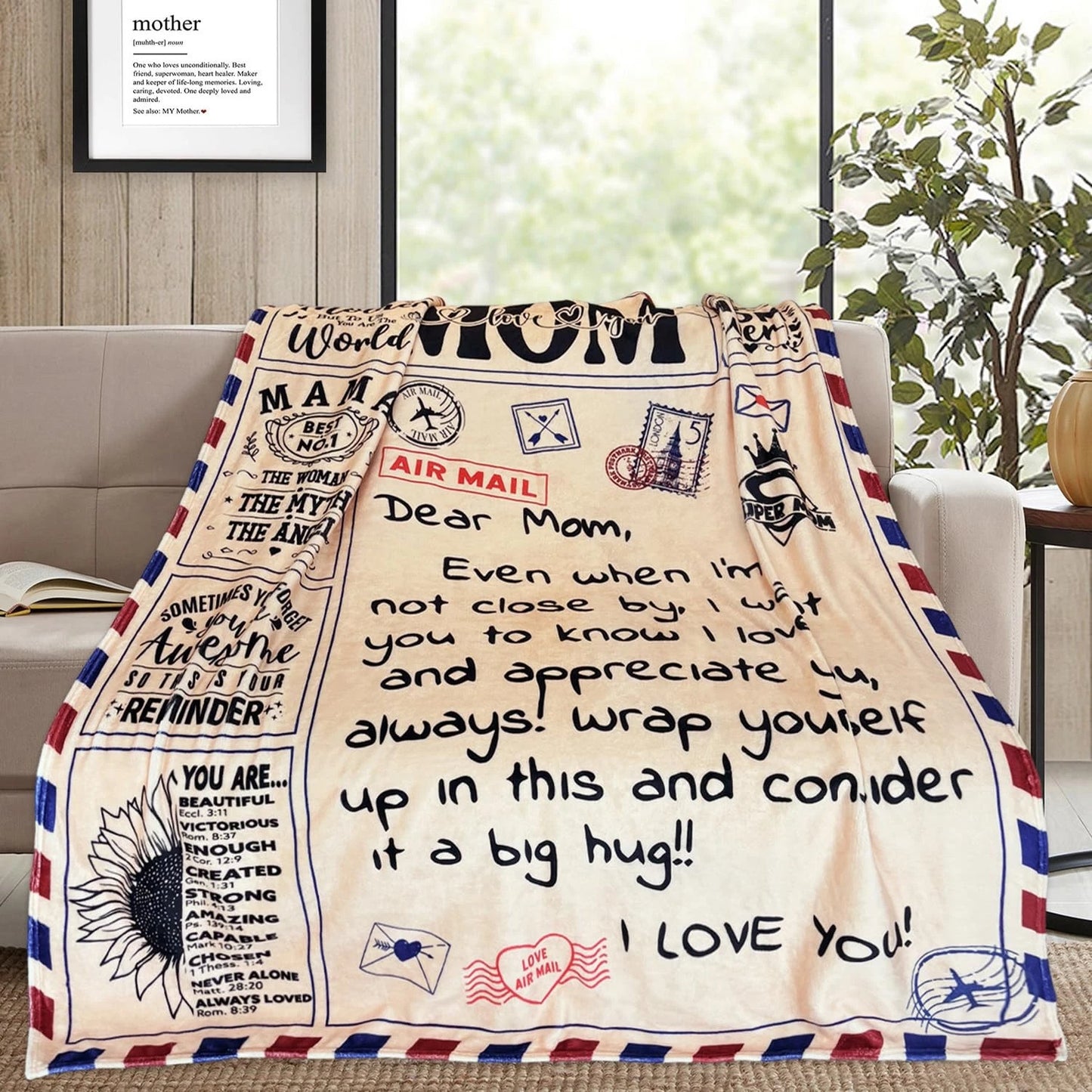 Letter to My Mom Blanket, Mothers Day Blanket