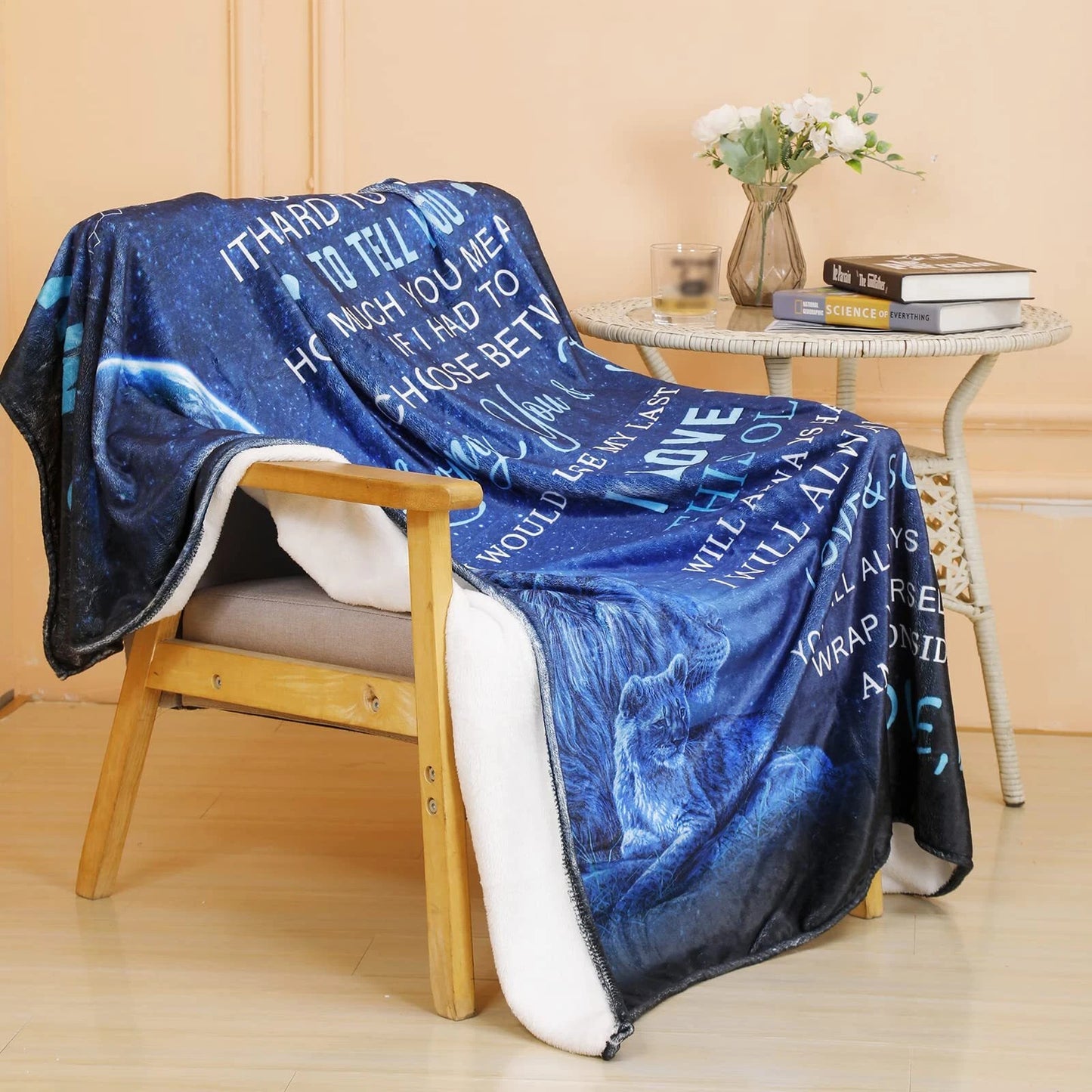 To My Daughter Lion Dad Blanket Space