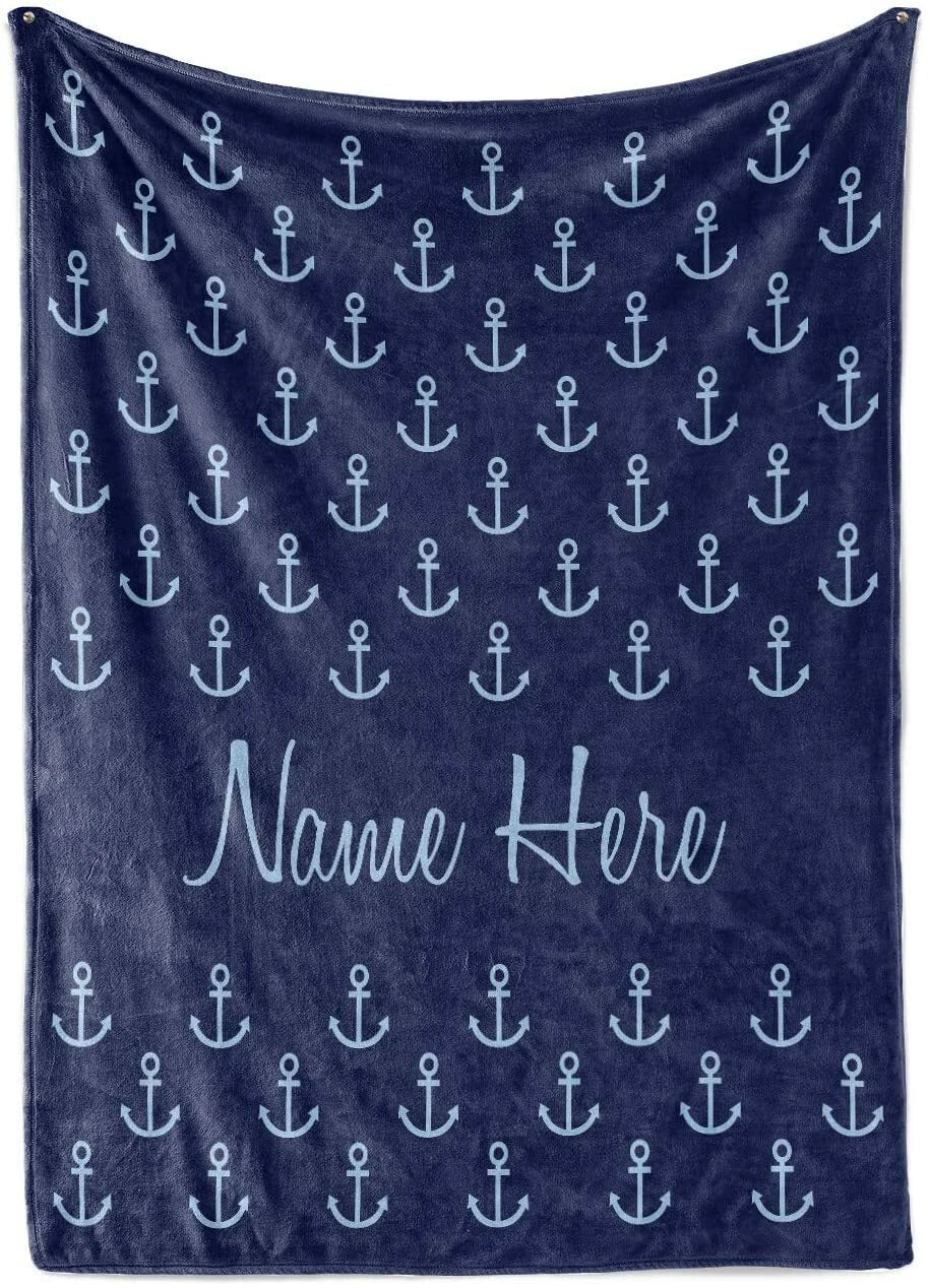 Personalized Nautical Theme Blanket