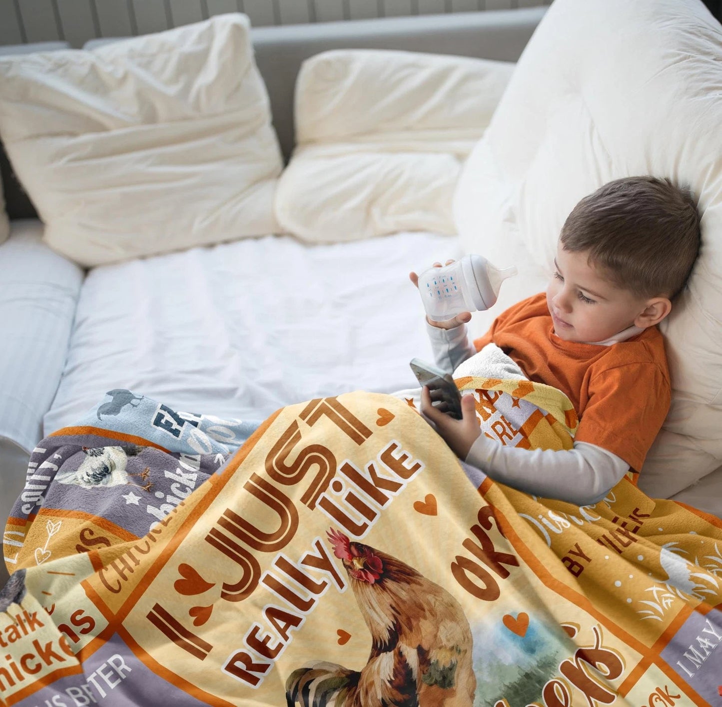 Funny Chicken Blanket, Farmhouse Decor Gift