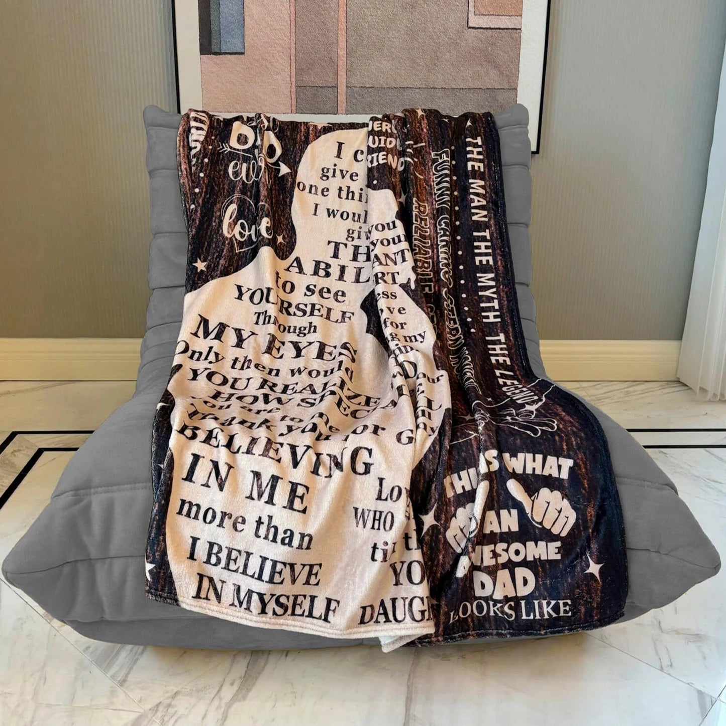 To My Dad Daughter Quotes Blanket For Dad