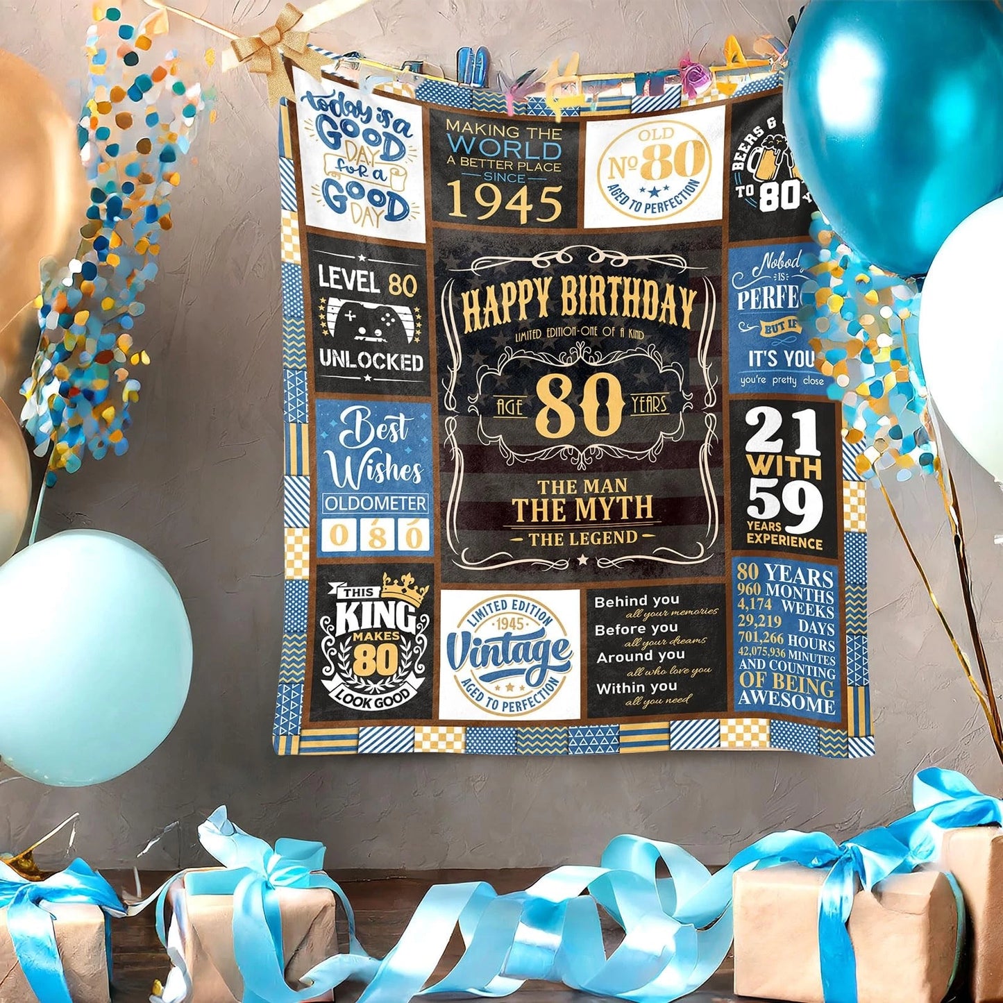 80Th Birthday Gifts Men Blanket For Men