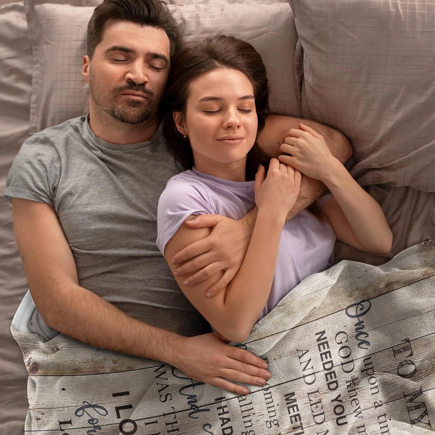 To My Wife Romantic Quotes Rustic Blanket Couple