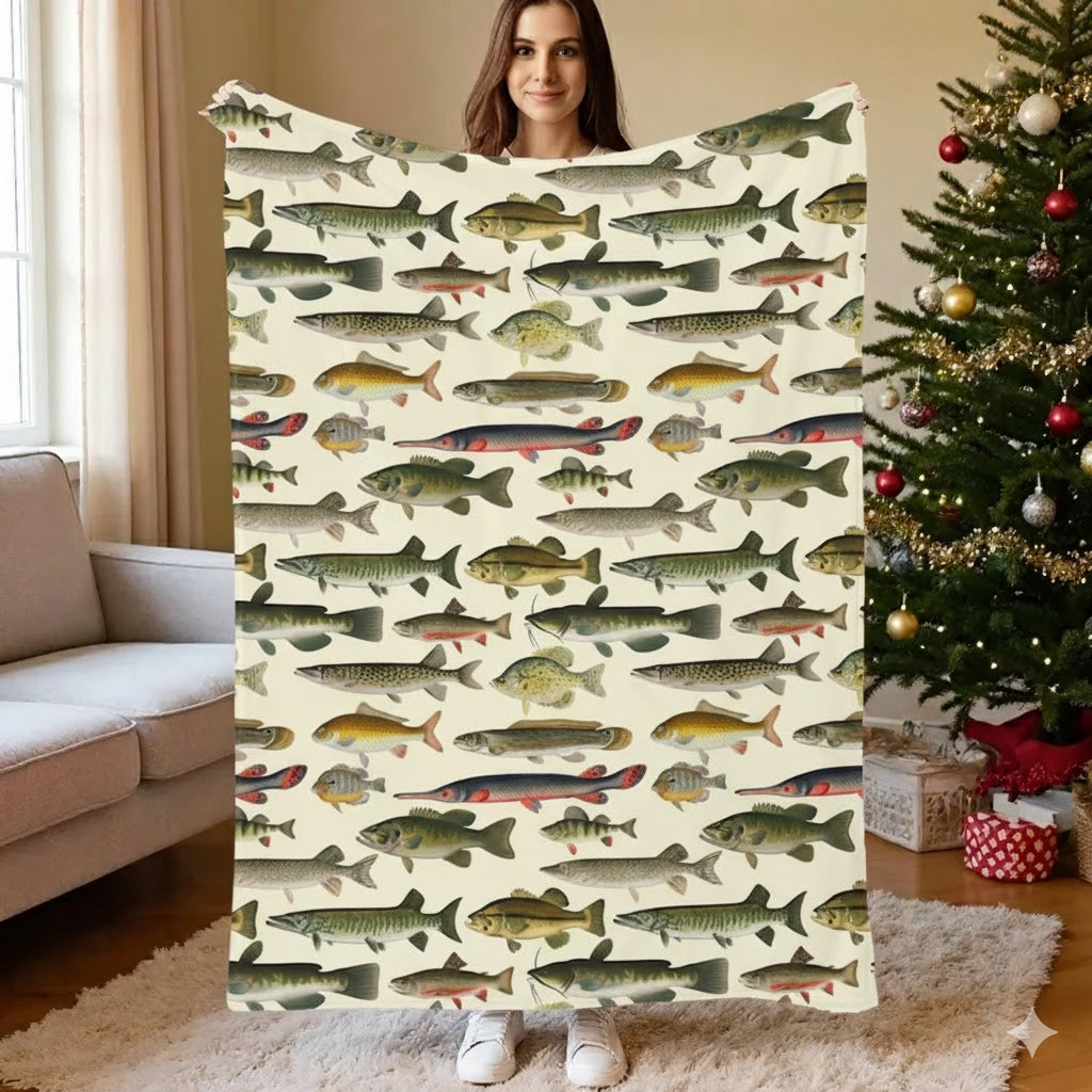 Fishing Blanket, Freshwater Game Fish Angler