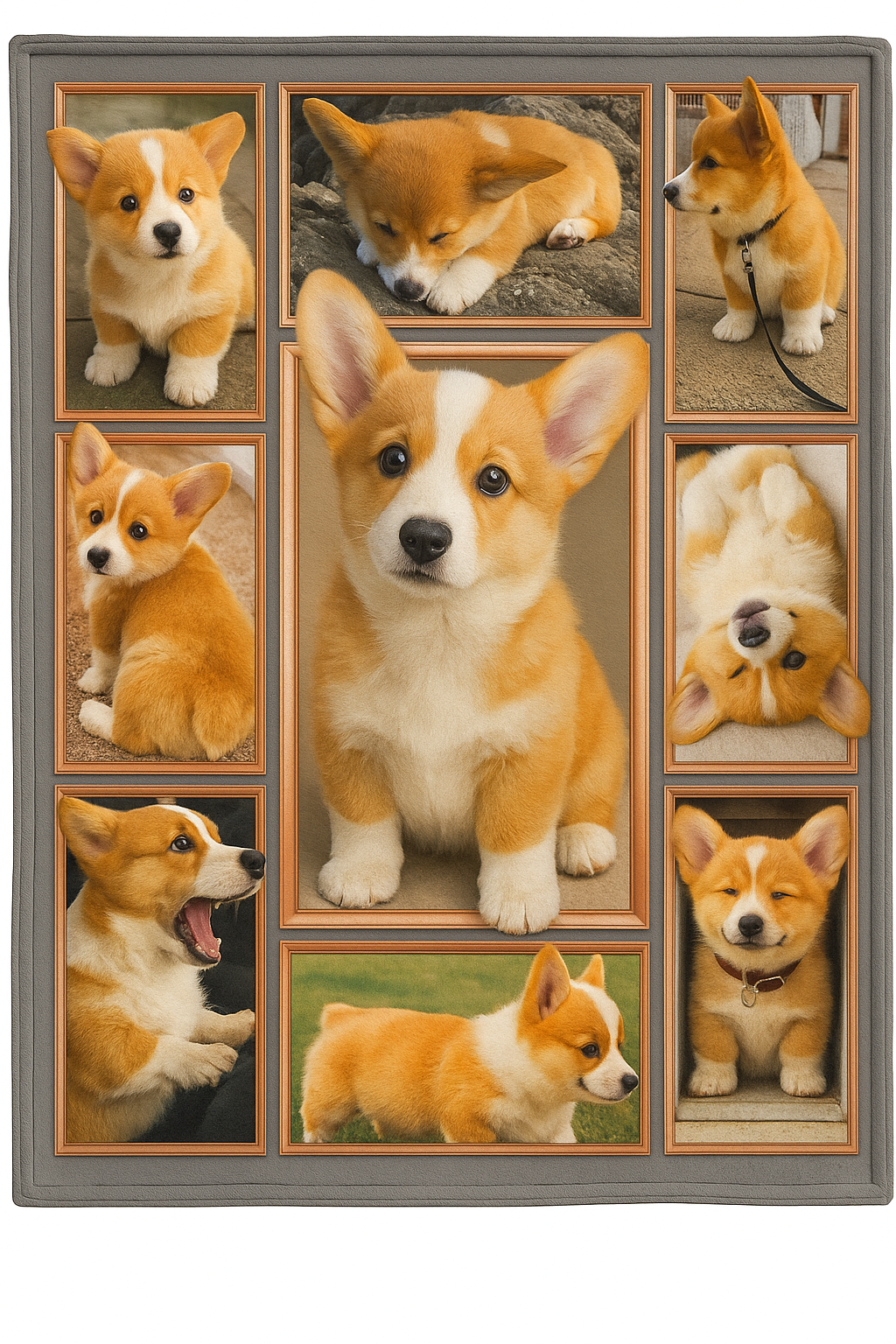 Corgi Puppy Photo Blanket, Cute Dog Lover Throw Gift