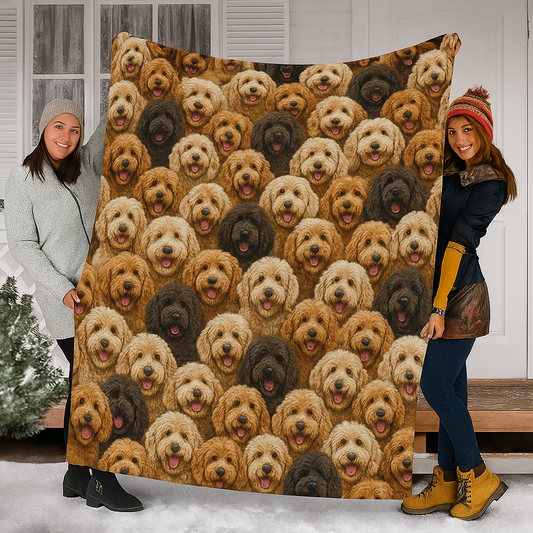 Goldendoodle All-Over Print Blanket, Multi-Color Dog Throw