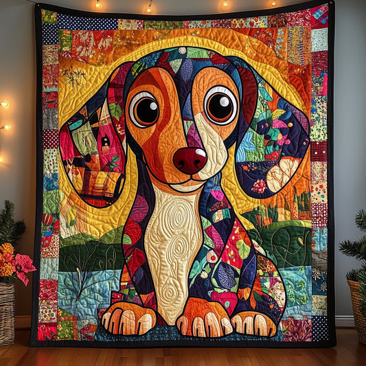Dachshund Patchwork Quilt, Pop Art Dog Throw