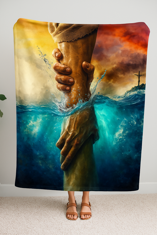 Jesus Hand Blanket, Christian Religious Throw Gift