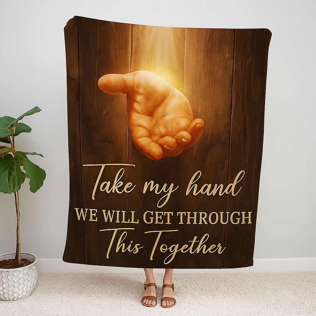 "Take My Hand" Blanket, Inspirational Faith Throw Gift