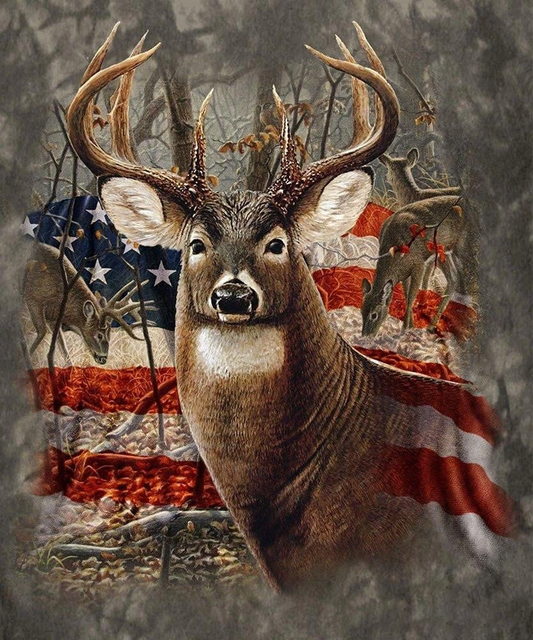 American Deer Blanket, American Flag Hunting