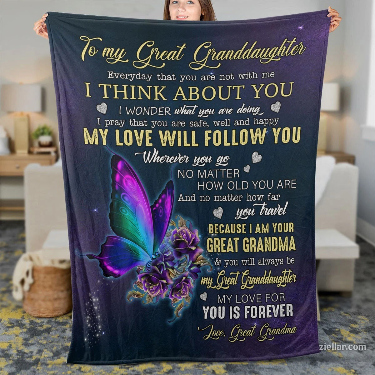 To My Great Granddaughter Blanket