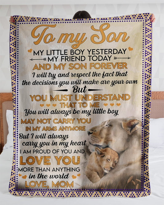 To My Son Blanket, Lion Love Mom Gift