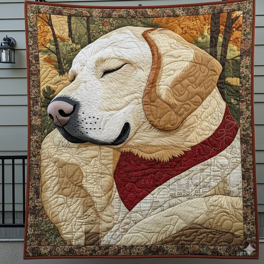 Labrador Retriever Quilt, Dog Sleep Autumn Decor