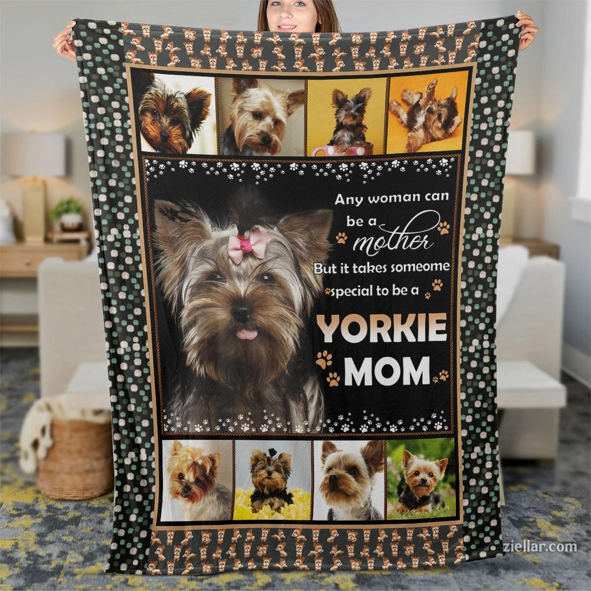 Yorkie Mom Quotes Blanket Yorkshire Gift