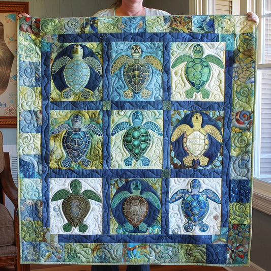Sea Turtle Quilt, Ocean Block Quilt Home Decor Gift