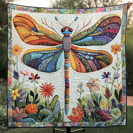 Dragonfly Quilt, Colorful Butterfly Patchwork Quilt