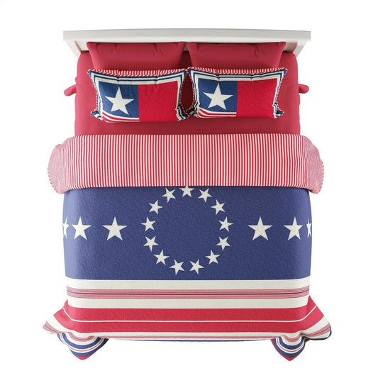 Patriotic Betsy Ross Stars Bedding Set, US Flag Decor