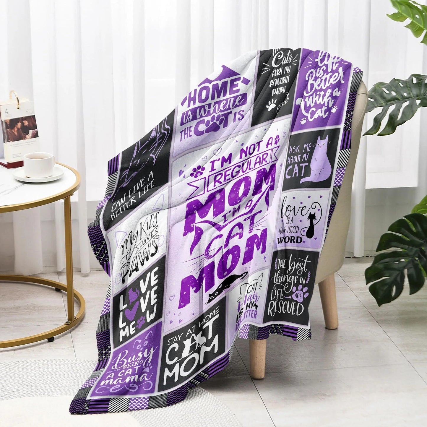 Cat Blanket Mom Gifts for Women Cat