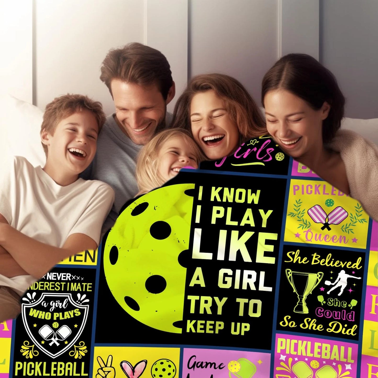 Pickleball Player Eat Sleep Repeat Pink Blanket