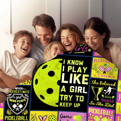 Pickleball Player Eat Sleep Repeat Pink Blanket