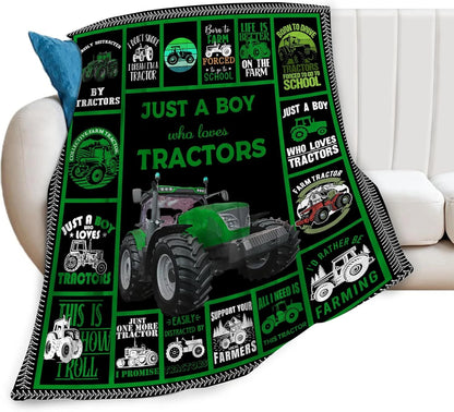 Just A Boy Who Loves Tractors Blanket