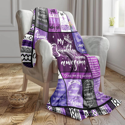 To My Daughter Quotes Blanket Purple, Daughter Blanket