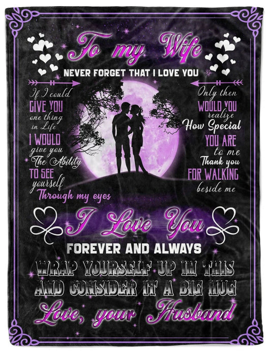 To My Wife Purple Love Blanket Couple