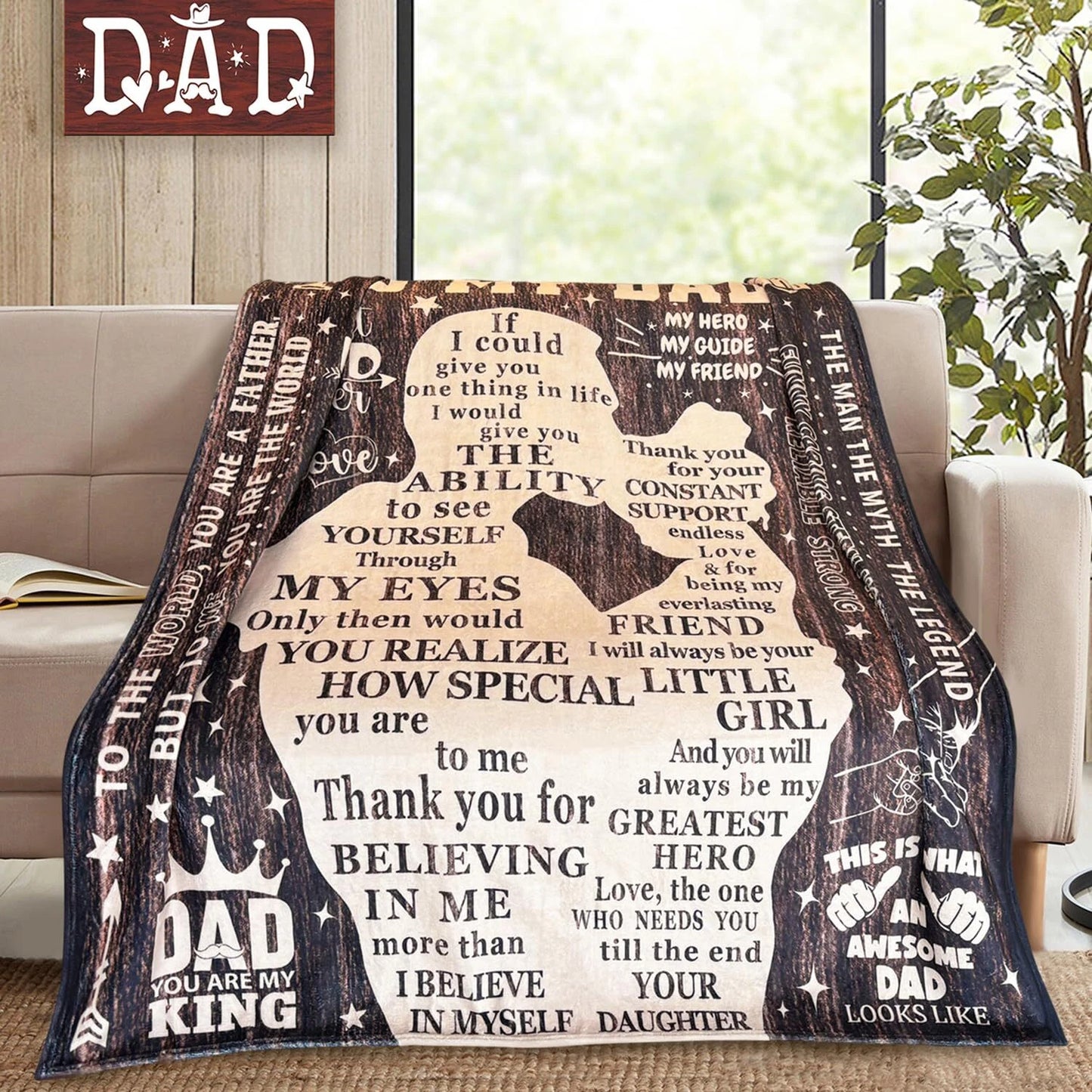 To My Dad Daughter Quotes Blanket For Dad