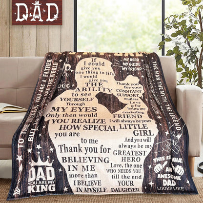 To My Dad Daughter Quotes Blanket For Dad