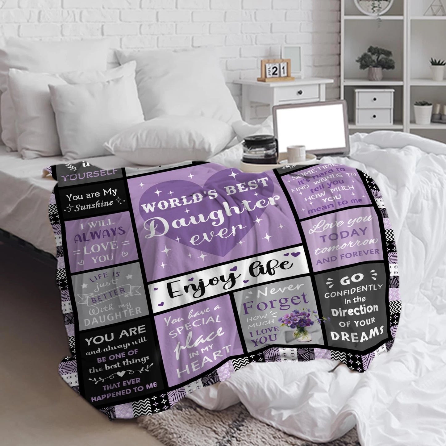 World's Best Daughter Quotes Blanket