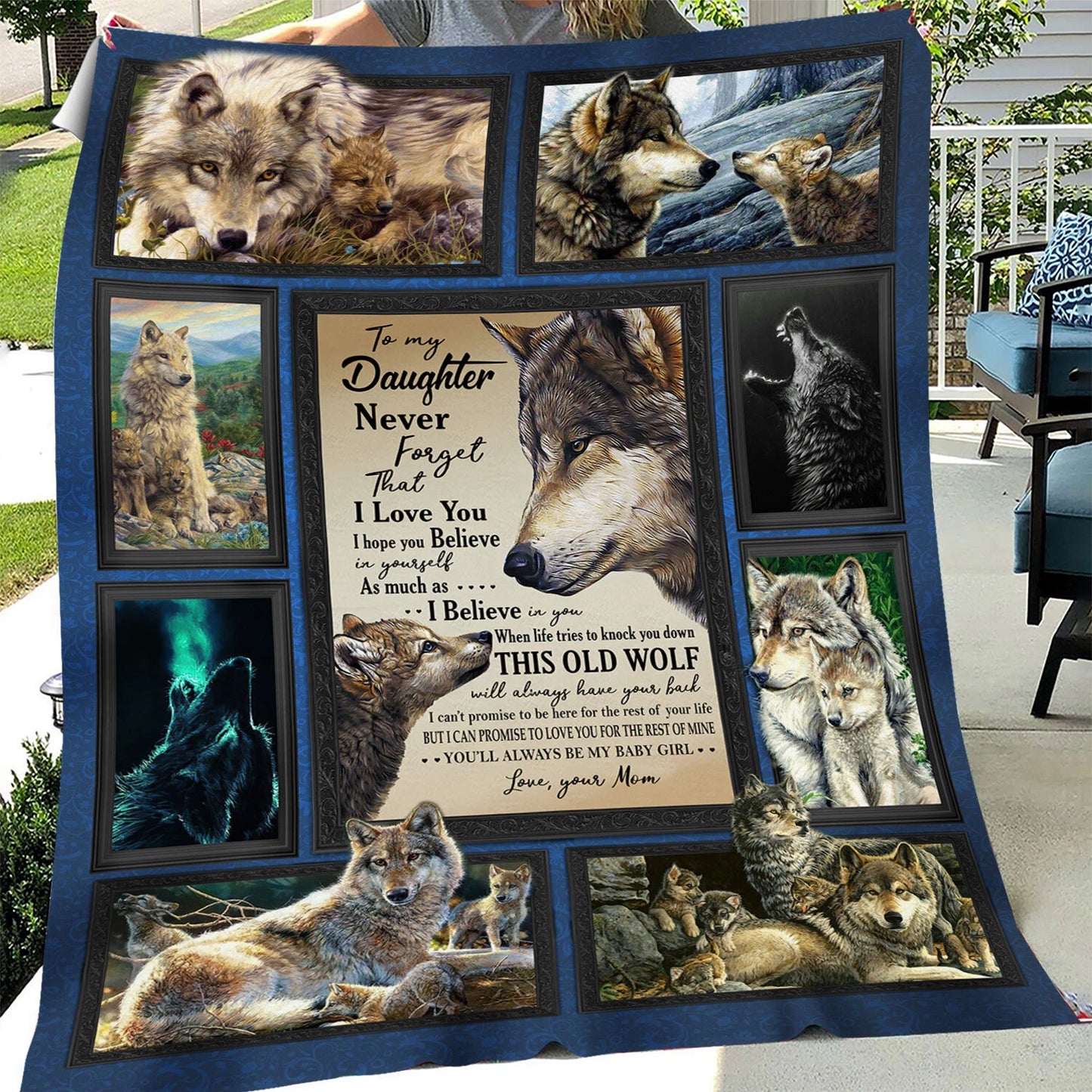 To My Daughter Wolf Blanket