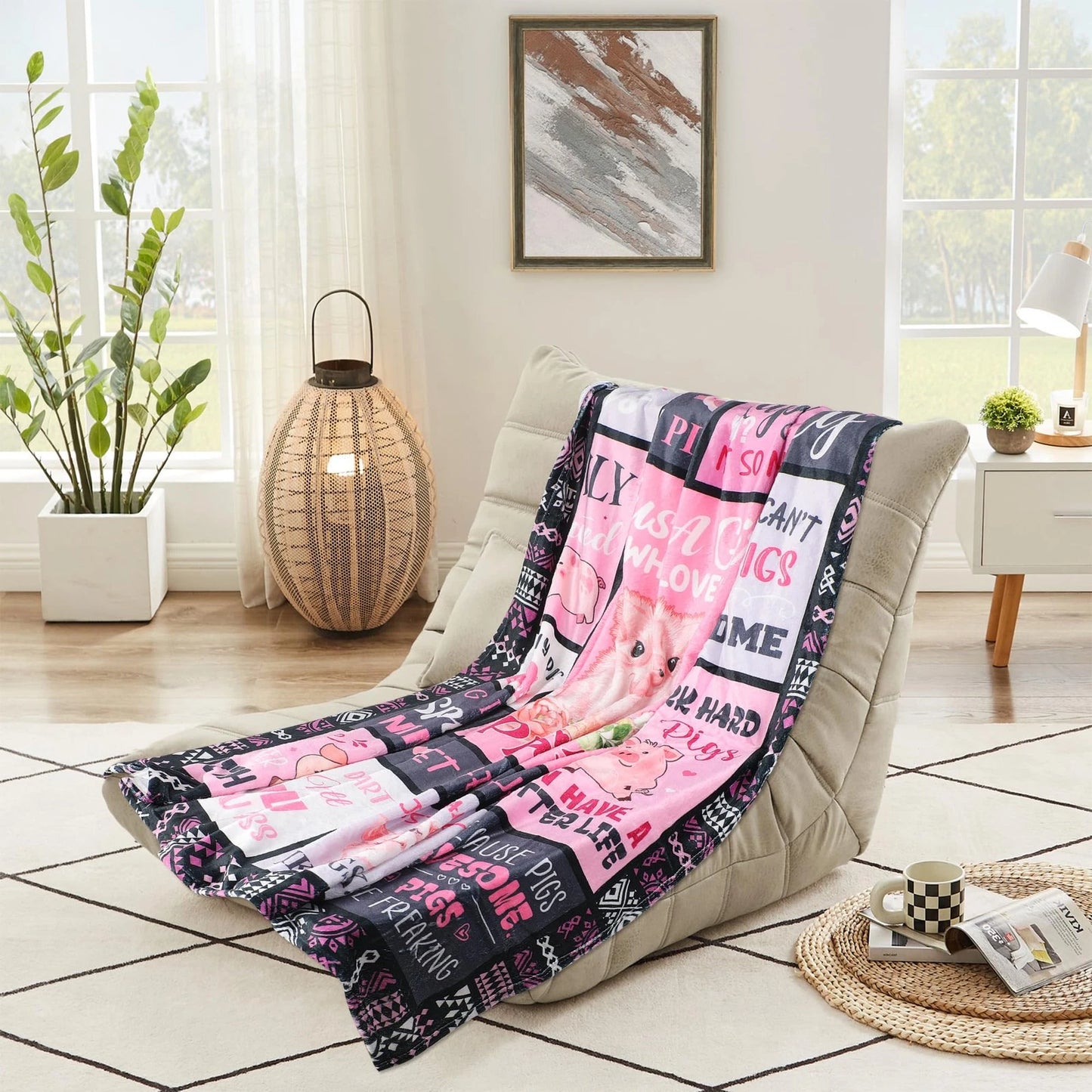 Just A Girl Who Loves Pigs Quotes Blanket