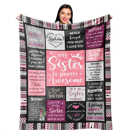 Sister Gift Blanket, Sister Ever Birthday Present Women