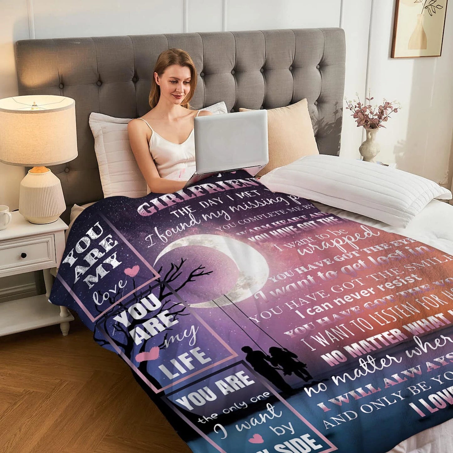 To My Girlfriend Blanket, Valentine's Day Gift