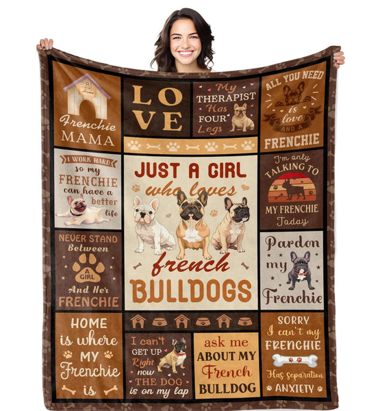 French Bulldog Girl Quotes Blanket For Dog