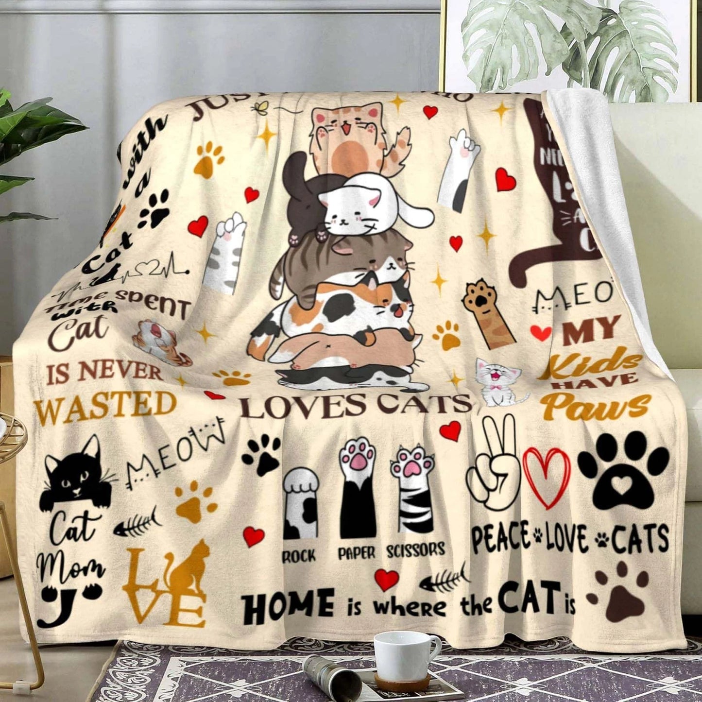 Cat Blanket Cats Gifts for Girls Women