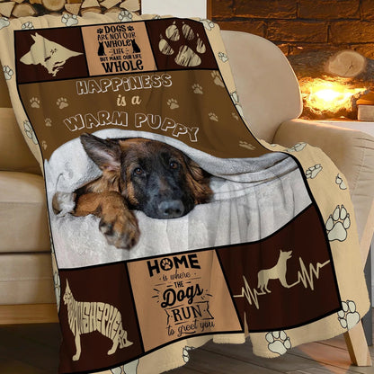 German Shepherd Warm Puppy Quotes Blanket