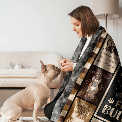 French Bulldog Girl Lover Quotes Blanket