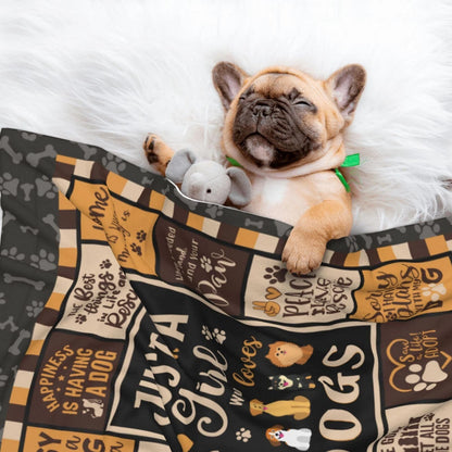 Just A Girl Who Loves Dogs Quotes Blanket