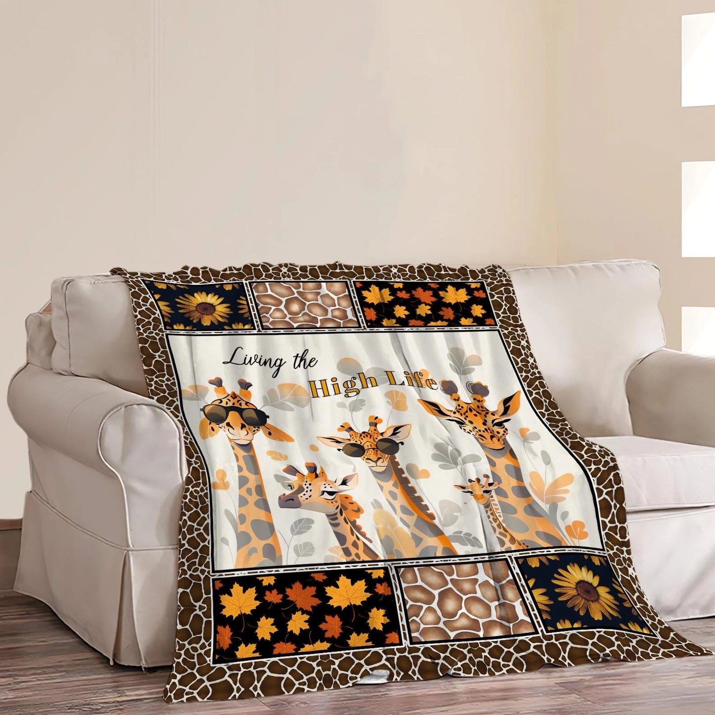 Giraffe Family Living High Life Blanket