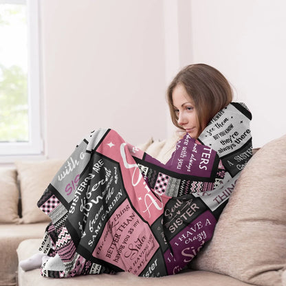 Sister Gift Blanket, Sister Ever Birthday Present Women