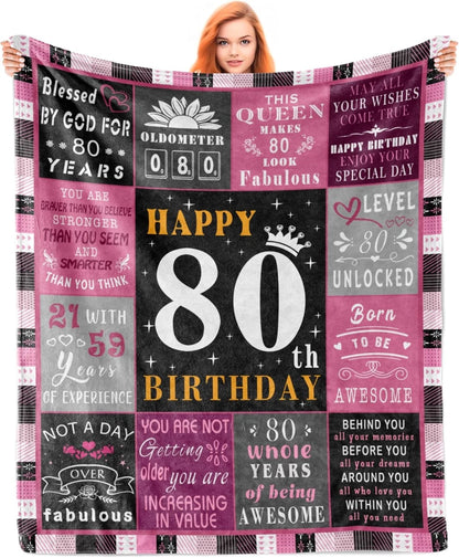 80Th Birthday Gifts Women Blanket